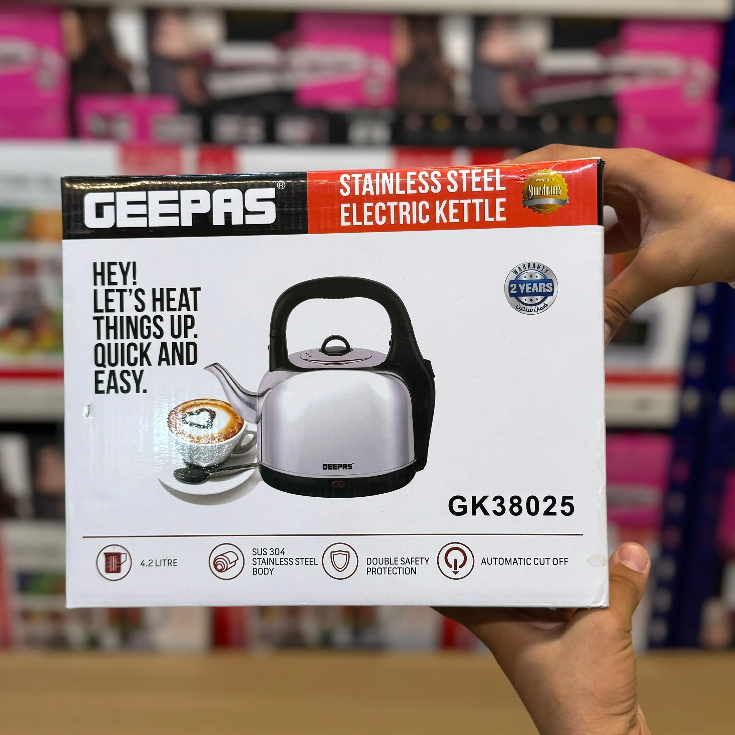Geepas Stainless steel Electric Kettle GK38025