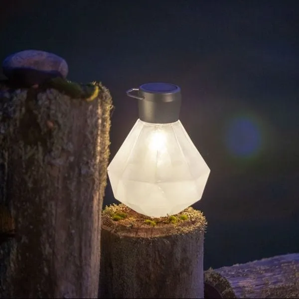 Gem Light 5.5" Glass Solar Lantern