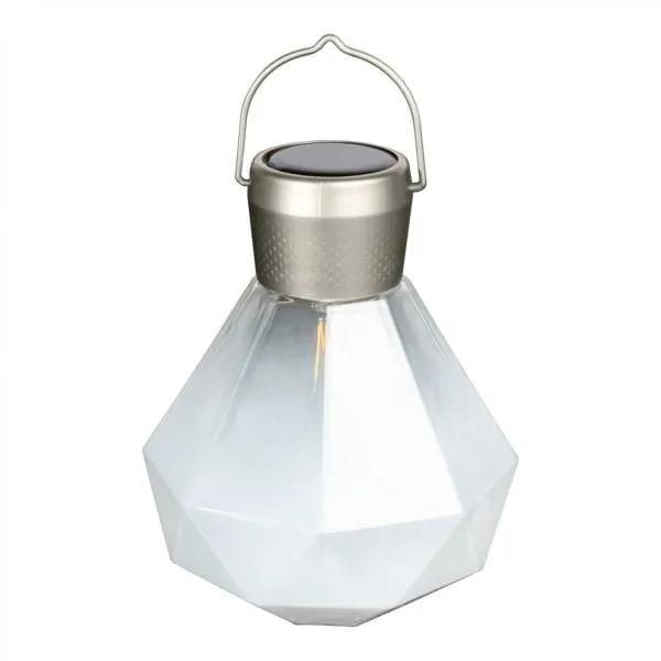 Gem Light 5.5" Glass Solar Lantern