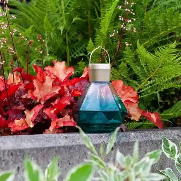 Gem Light 5.5" Glass Solar Lantern