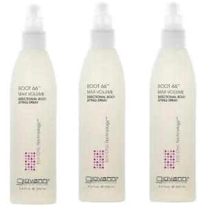 GIOVANNI Root 66 Max Volume Directional Hair Root Lifting Spray - Lifting Spray for Thin & Fine Hair, Lifts Hair to New Heights, Root Lifter & Hair Volumizer, No Parabens, Color Safe - 8.5 oz (3 Pack)