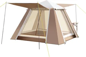 GIZNXBA Pop Up Tents for Camping 3-4 Person Waterproof Pop Up Tent Easy Up Setup Camping Tent with 2 Big Doors, Instant Tent Family Tent for Hiking Mountaineering (Color : /Brown, Size : 3-4 Person)