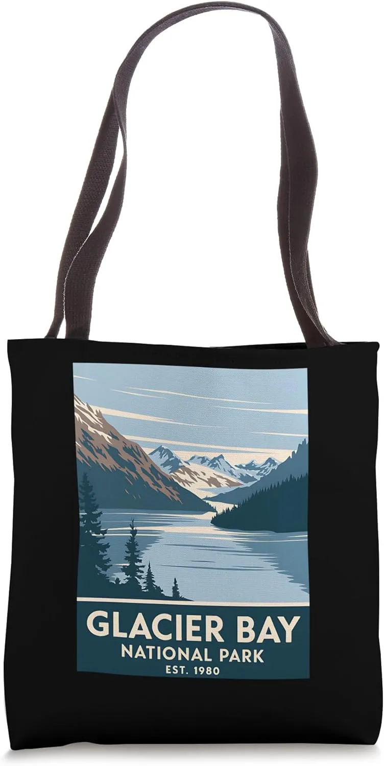 Glacier Bay National Park Vintage Camping Hiking Men Women Tote Bag