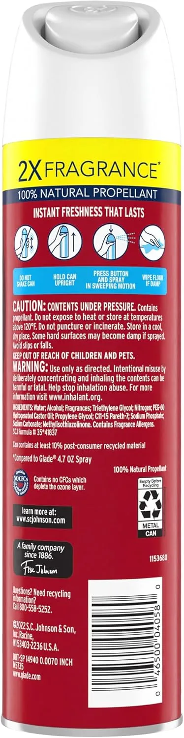 Glade Air Freshener Room Spray, Apple Cinnamon, 8.3 oz, 6 Count