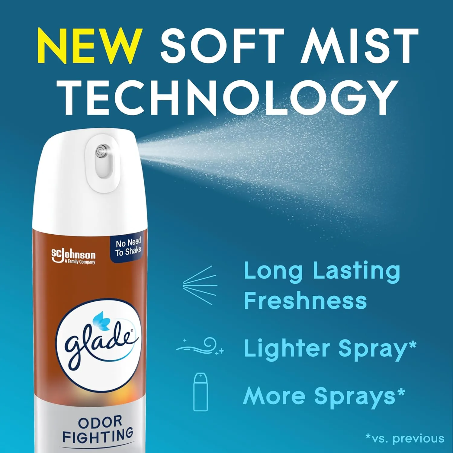 Glade Air Freshener Room Spray, Cashmere Woods Scent, Odor Fighting to Deliver Long Lasting Freshness, 8 Oz, 6 Count