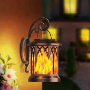 GloGothic - Solar-Powered Flickering Flame Lantern with Hook