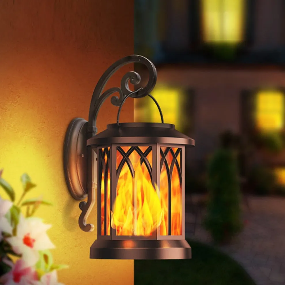 GloGothic - Solar-Powered Flickering Flame Lantern with Hook