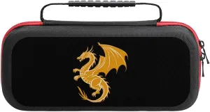 Gold Dragon Portable Protective Shell Compatible with Switch Case Hard Travel Tote Bag with 20 Game Cartridges