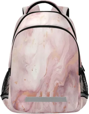 Gold Marble Marble Design Waterproof Backpack - Casual Outdoor Sports Daypack with Ergonomic Shoulder Straps#720