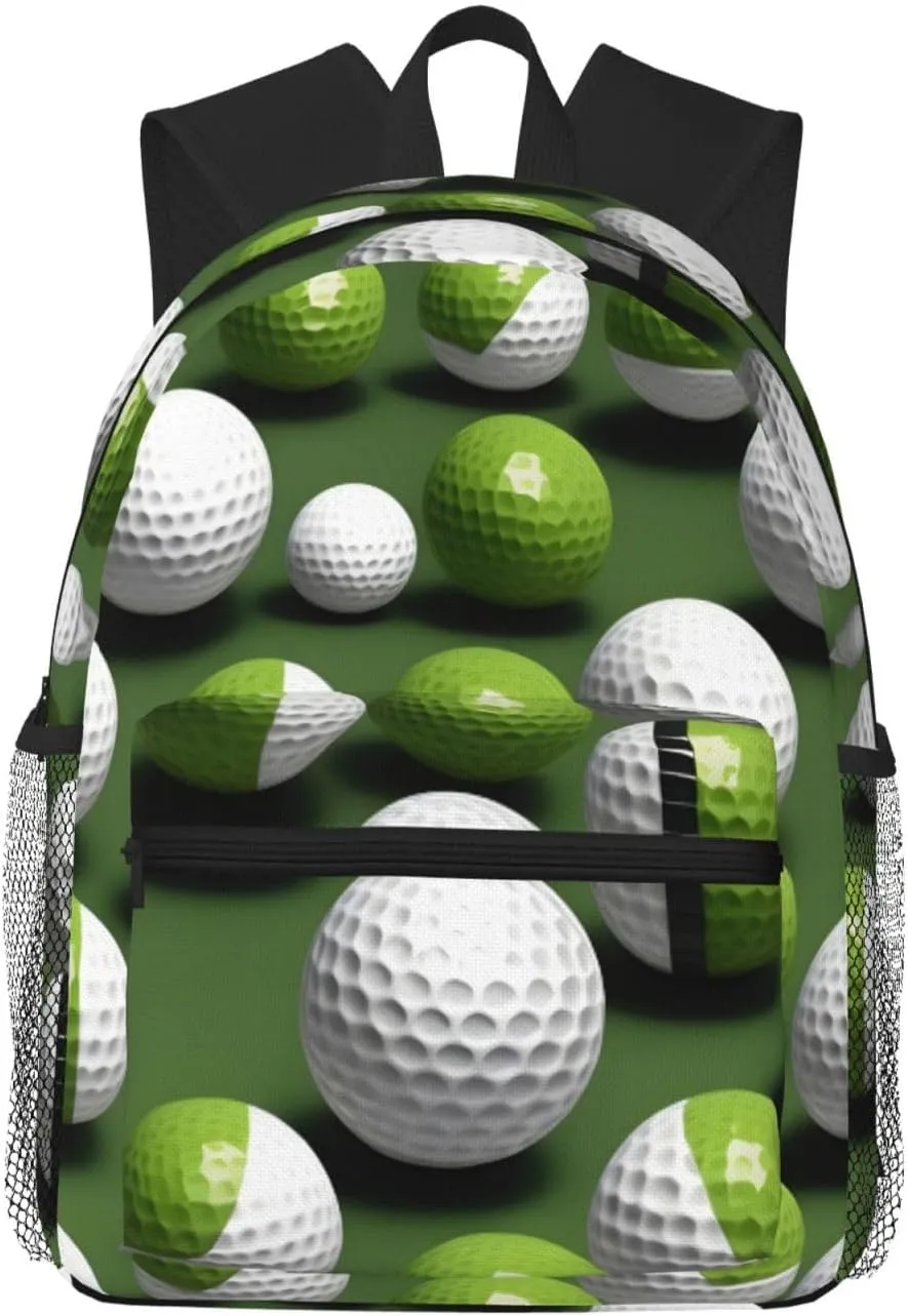 Golf Ball print Lightweight and comfortable backpack Casual Laptop Backpack for Travel Hiking