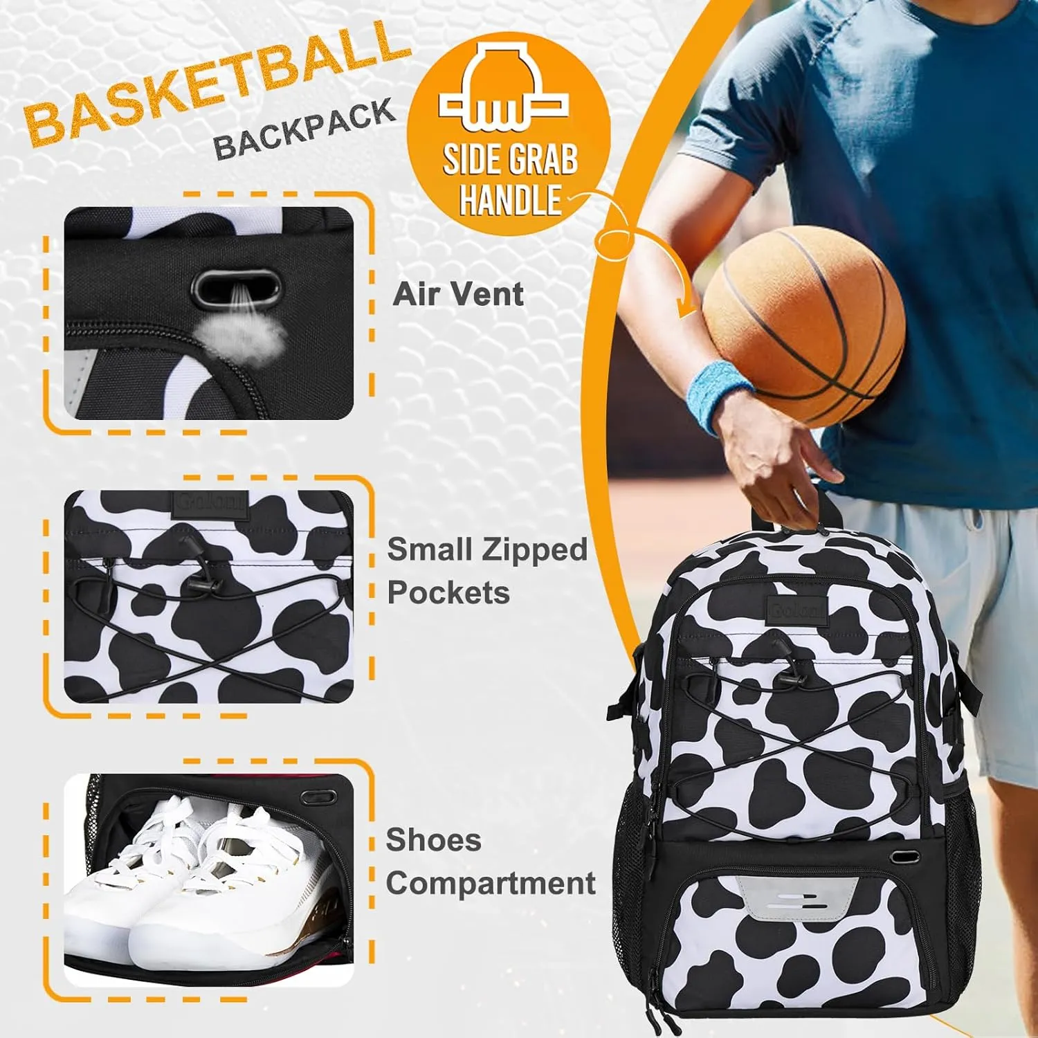 Goloni Soccer Backpack,Basketball Backpack with Ball Compartment & Shoe Compartment,Backpack for Basketball,Soccer