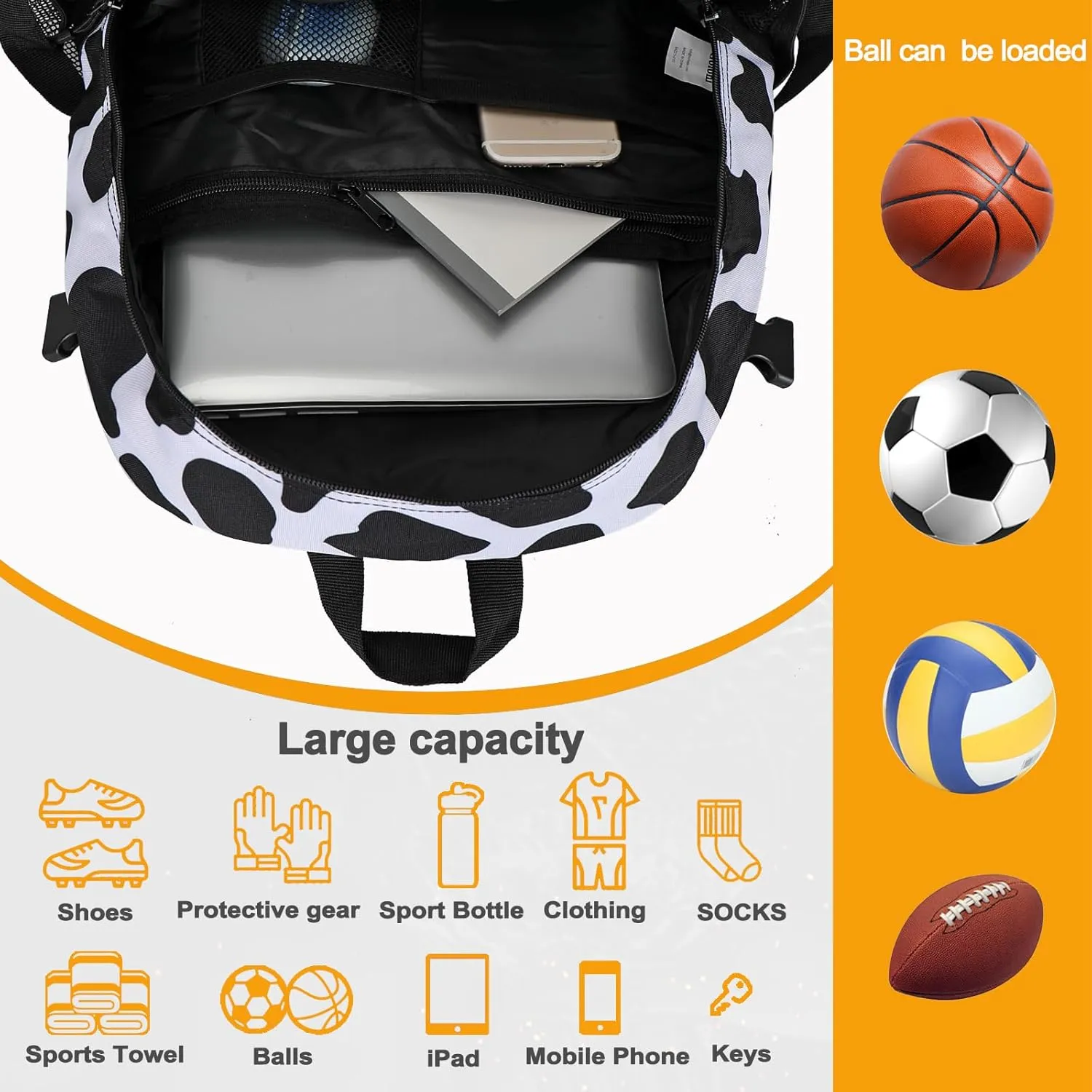 Goloni Soccer Backpack,Basketball Backpack with Ball Compartment & Shoe Compartment,Backpack for Basketball,Soccer
