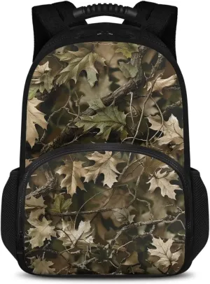 Gomyblomy Green Hunting Camo Camping Backpack for Men, Insulated Lunch Backpack Cooler with Laptop Compartment, Portable Leak Proof Lunch Bag Hiking Rucksack