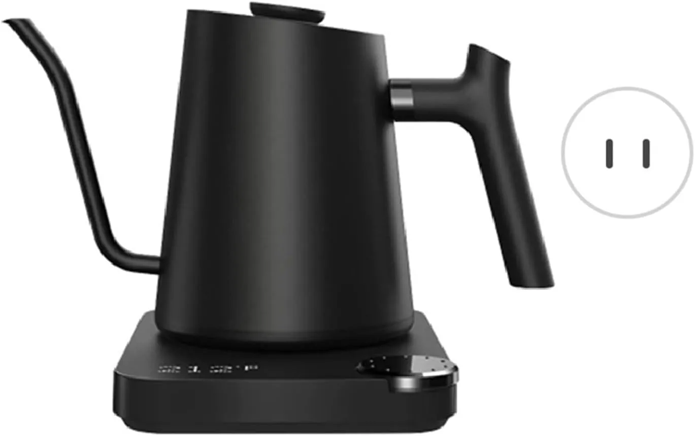 Gooseneck Electric Kettle,0.9L Temperature Control Stainless Steel Inner Quick Heating 1200W Electric Kettles for Pour Over Coffee,Brew Tea,Boil Hot Water Anti dry (US