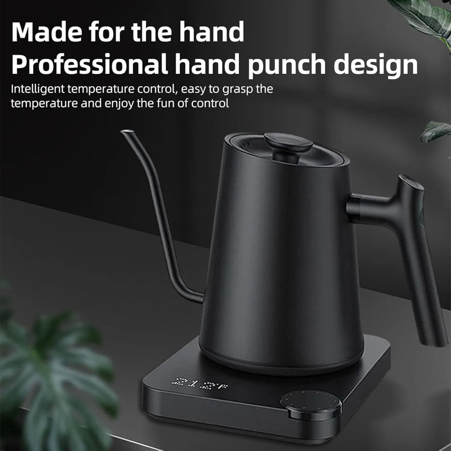 Gooseneck Electric Kettle,0.9L Temperature Control Stainless Steel Inner Quick Heating 1200W Electric Kettles for Pour Over Coffee,Brew Tea,Boil Hot Water Anti dry (US
