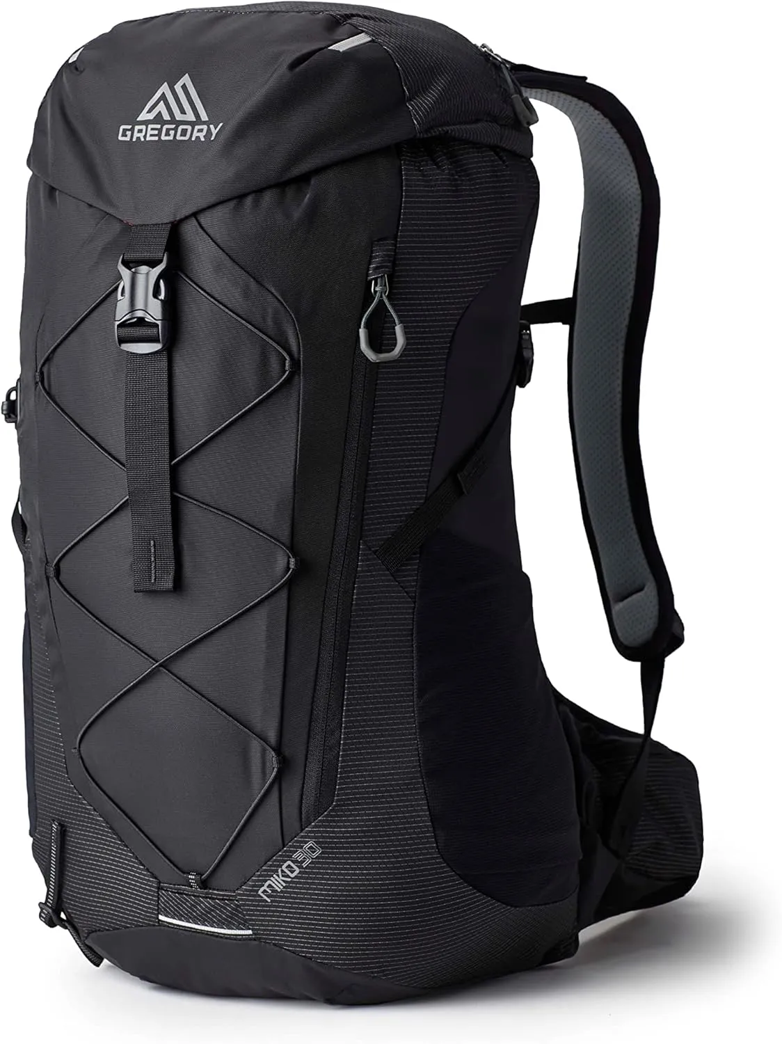 Gregory Miko 30L Unisex Day Hiking Backpack, Ventilated Backpanel, Built-In Hydration Attachment for Water Bladder (Reservoir Not Included), One Size Fits All, Optic Black