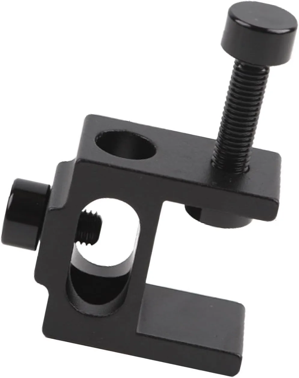 Grooming Pole Clamp Porch Rails Clamp Backyard Pole Holder Hiking Aluminum Alloy Universal Accessory Garden Picnic Deck Clamp, black