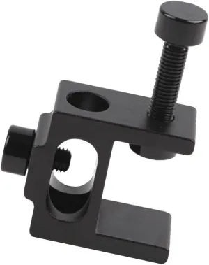Grooming Pole Clamp Porch Rails Clamp Backyard Pole Holder Hiking Aluminum Alloy Universal Accessory Garden Picnic Deck Clamp, black