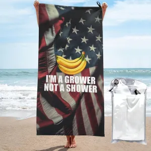 Grower Not A Shower Beach Towel Quick-Dry Bath Towel Lightweight Portable for Summer
