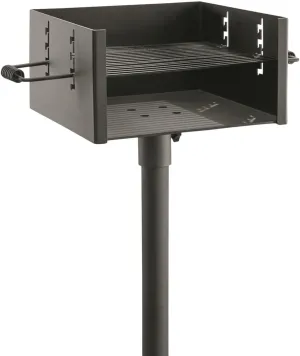 Guide Gear Heavy-Duty Park-Style Charcoal BBQ Grill for Camping, Outdoor Cooking, Backyard, Patio, Camp Grilling Barbecues, 15.5" x 15" x 8.25"h.