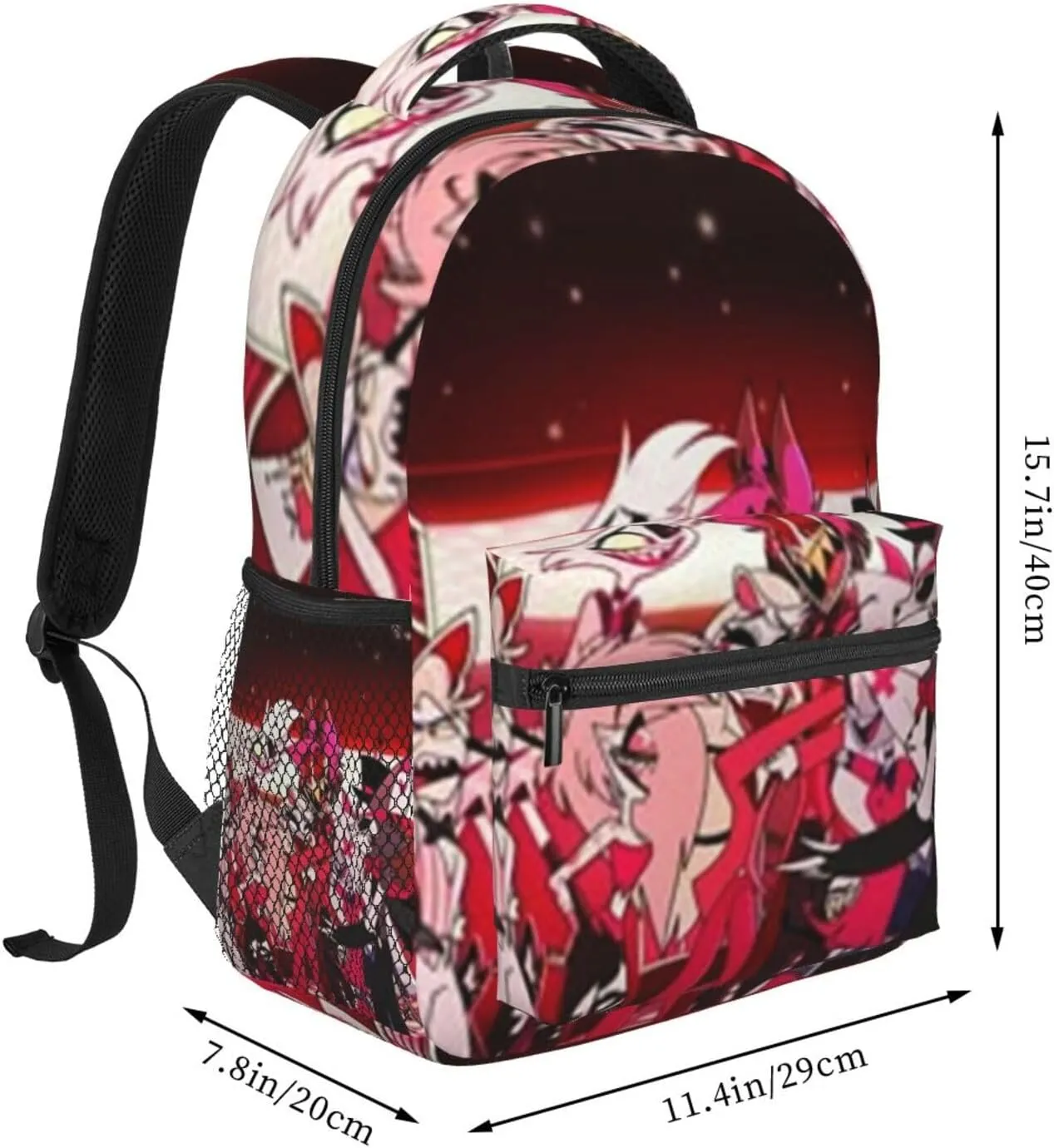 H-azbin Casual Student Backpack With Adjustable Shoulder Straps And Cushioned Back For Comfort Black