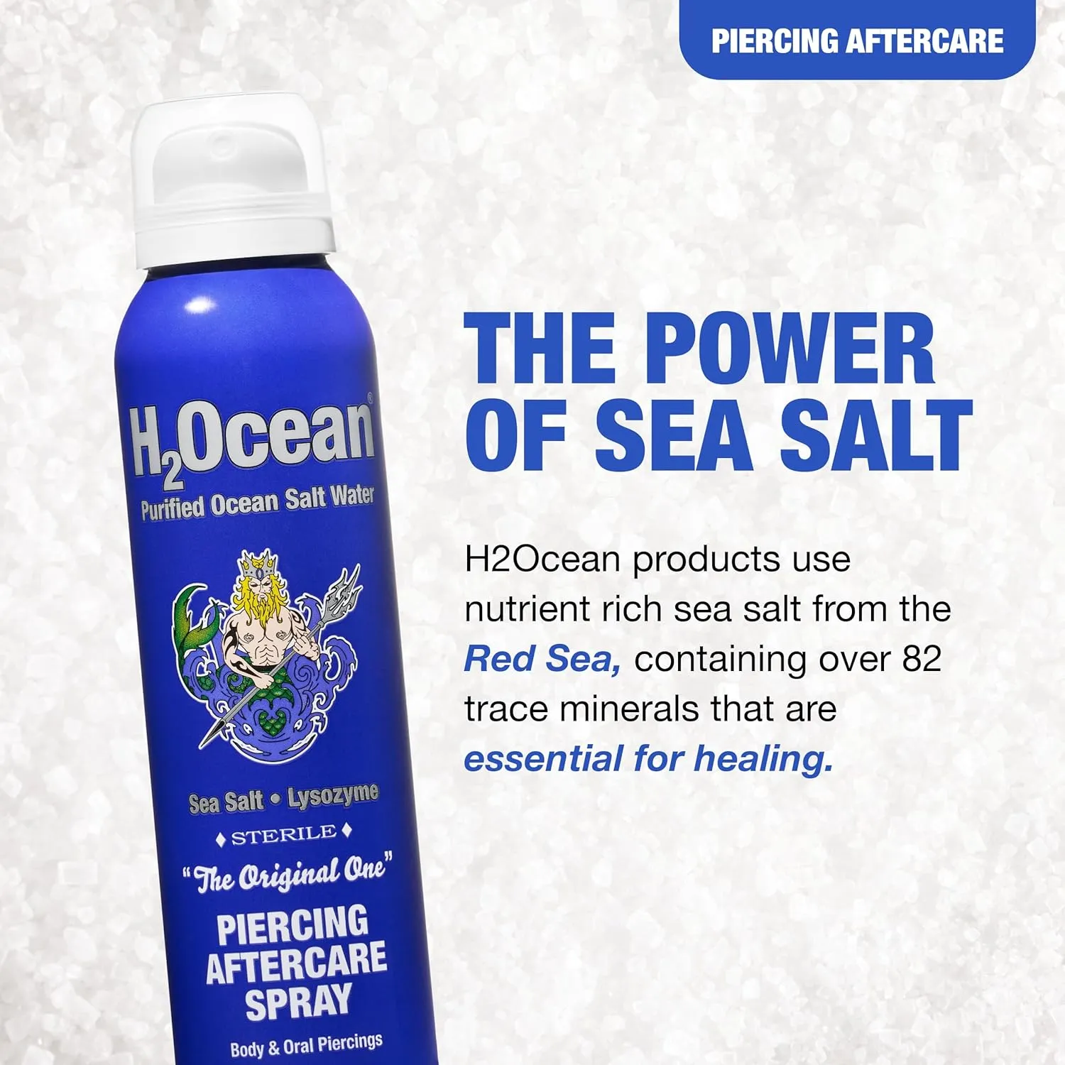 H2Ocean Patented Piercing Aftercare Spray Sea Salt Saline 4oz