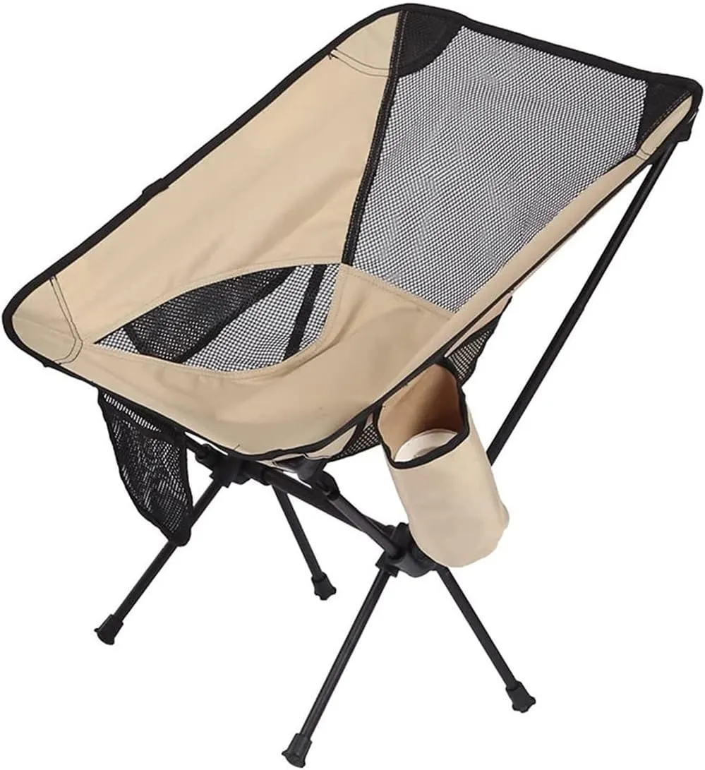 Habrur Camping Chair Fishing Chair Folding Chairs Camping Outdoor Aluminum Alloy Folding Chair Portable Beach Ultralight Fishing Stool Lightweight Compact Camping Backpack Chairs Lawn Chairs Outside