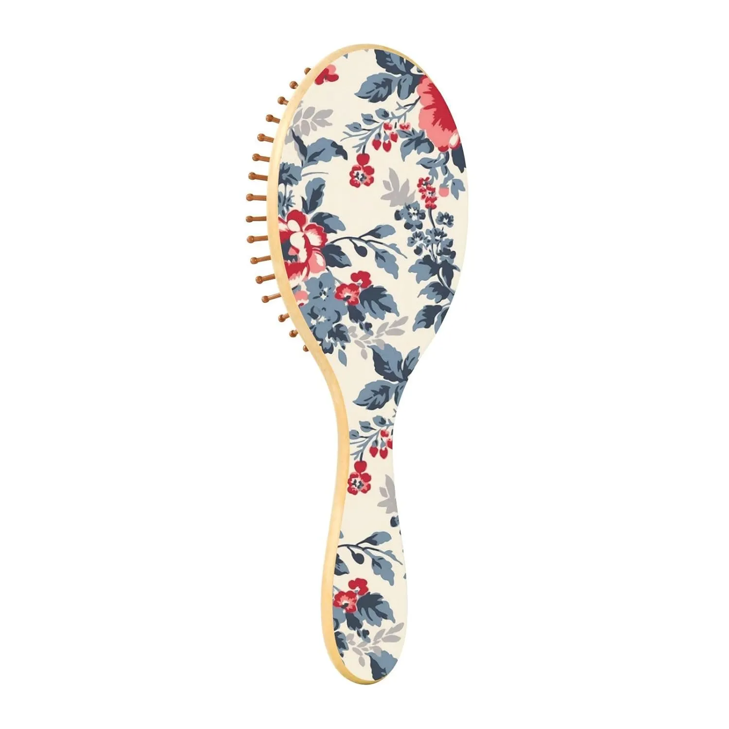 Hair Brush Red Rose Watercolor Wooden Paddle Hair Brush Personalized Hair Brush with Wooden Bristles Massage Scalp Thick/Thin/Curly/Wavy Hair for Women & Men