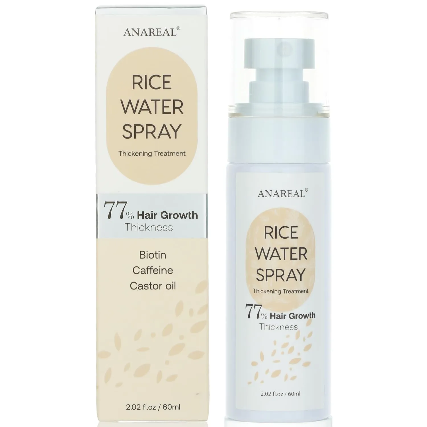 Hair Growth Serum, Rice Water for Hair Growth, Rice Water Hair Spray, Hair Growth Oil Spray for Women infused with Castor Oil and Biotin 2oz