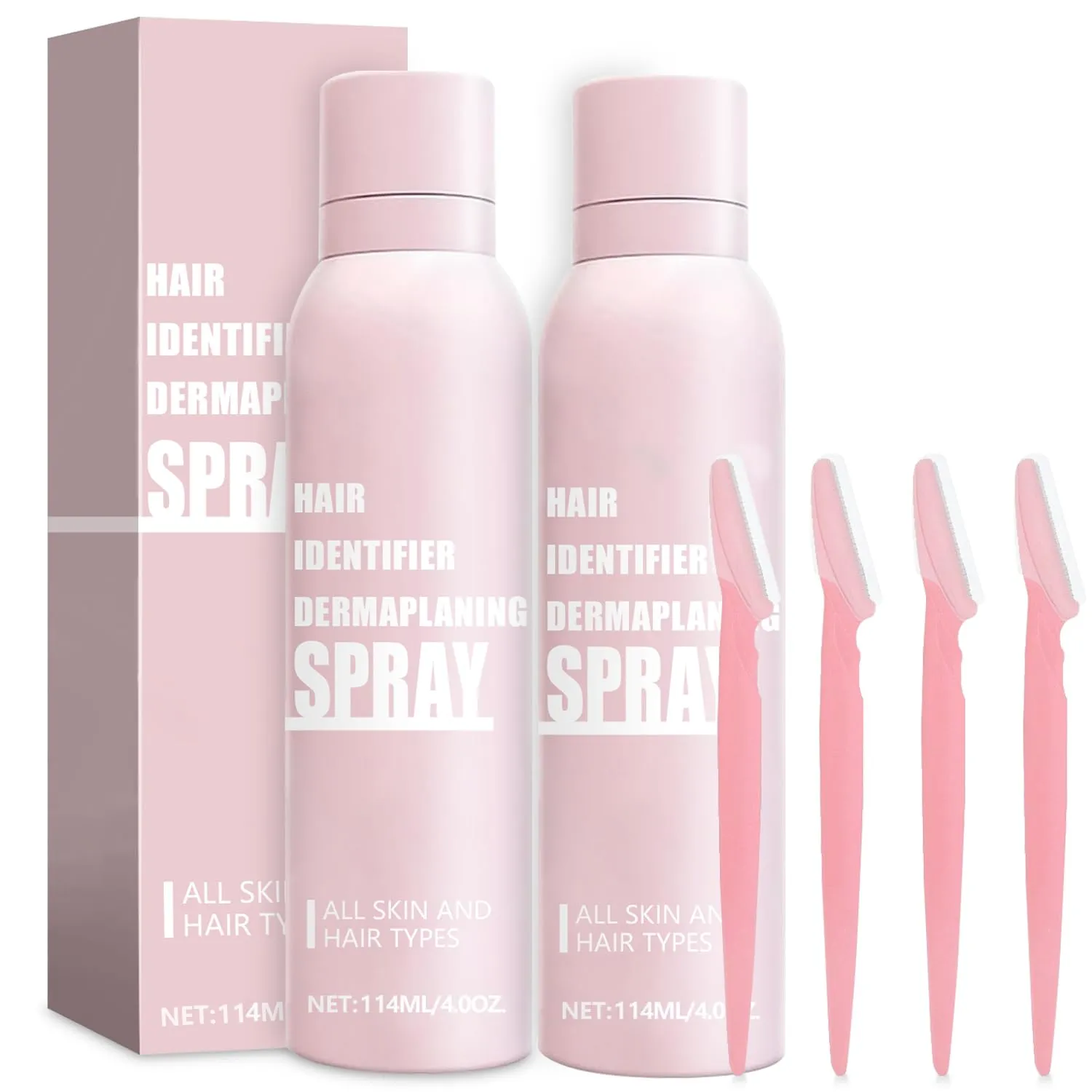 Hair Identification Spray for Face Shaving,Precise Facial Hair Detection Spray,Clear Spray to Reveal Facial Hair,Dermaplaning Tool for Face - Facial Shaving Aid for Dermaplaning (2PCS)
