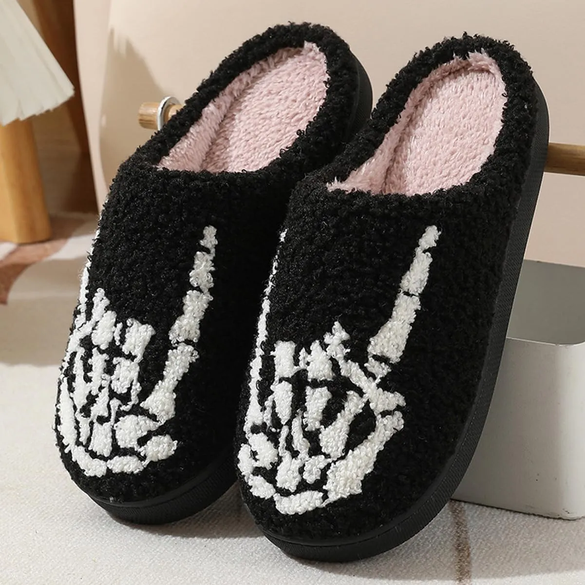 Halloween Pumpkin Slippers for Women Men Lantern Cat Pumpkin Slippers Warm Cozy Indoor Outdoor Slippers