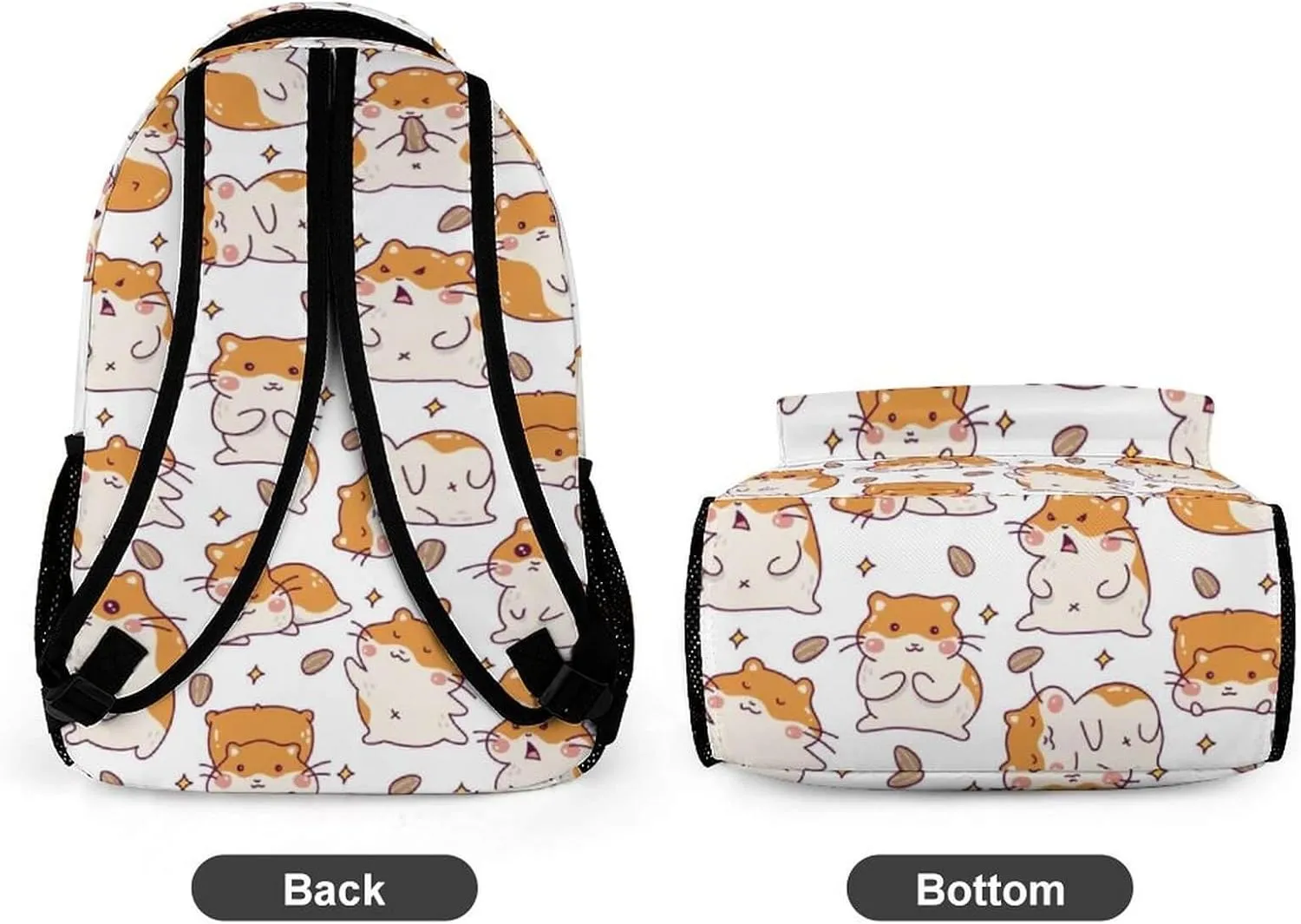 Hamster School Backpack for Kids Girls Boys, 16 Inch Cute Hamsters Themed Bookbag, Personalized School Backpack for Students Children, Lightweight, Large Capacity