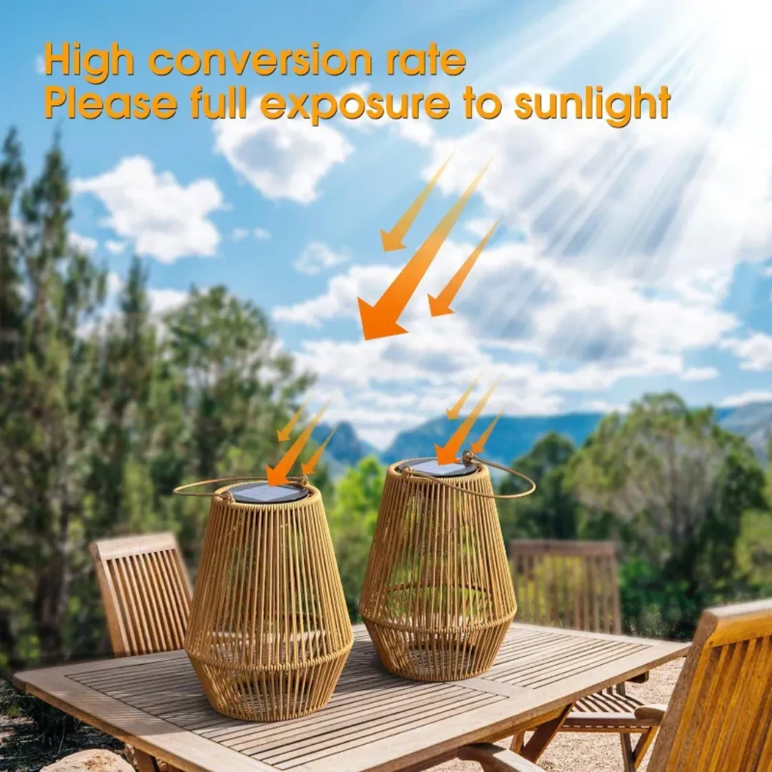 Handwoven Waterproof Solar Garden Lantern - SunWeave