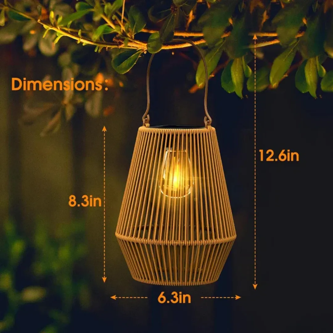 Handwoven Waterproof Solar Garden Lantern - SunWeave