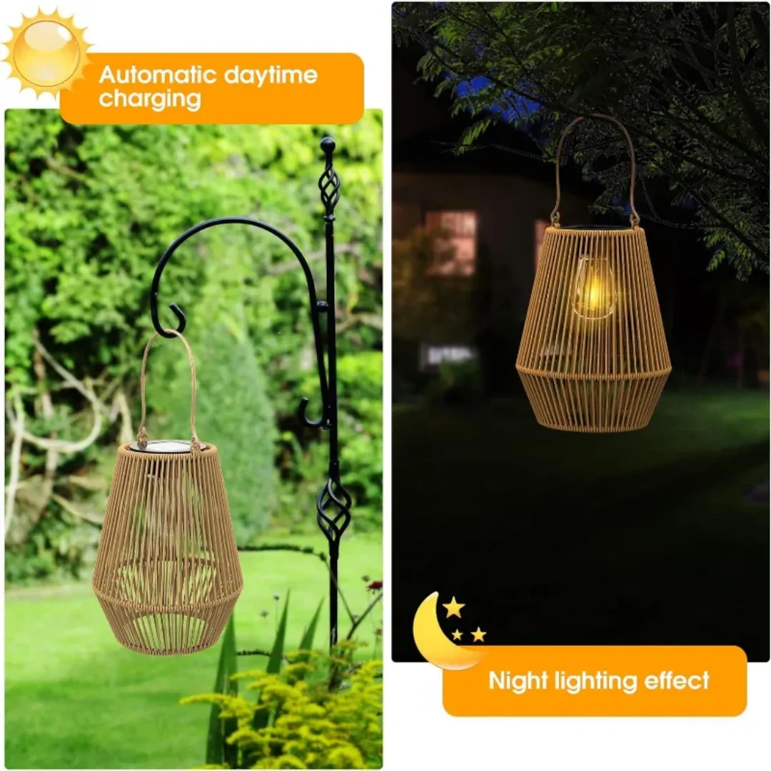 Handwoven Waterproof Solar Garden Lantern - SunWeave