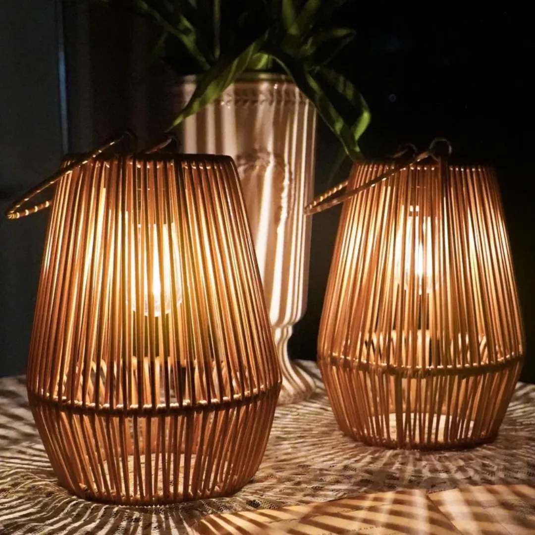 Handwoven Waterproof Solar Garden Lantern - SunWeave