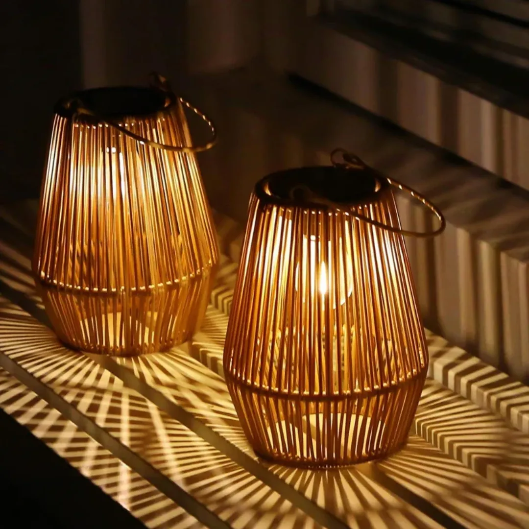Handwoven Waterproof Solar Garden Lantern - SunWeave
