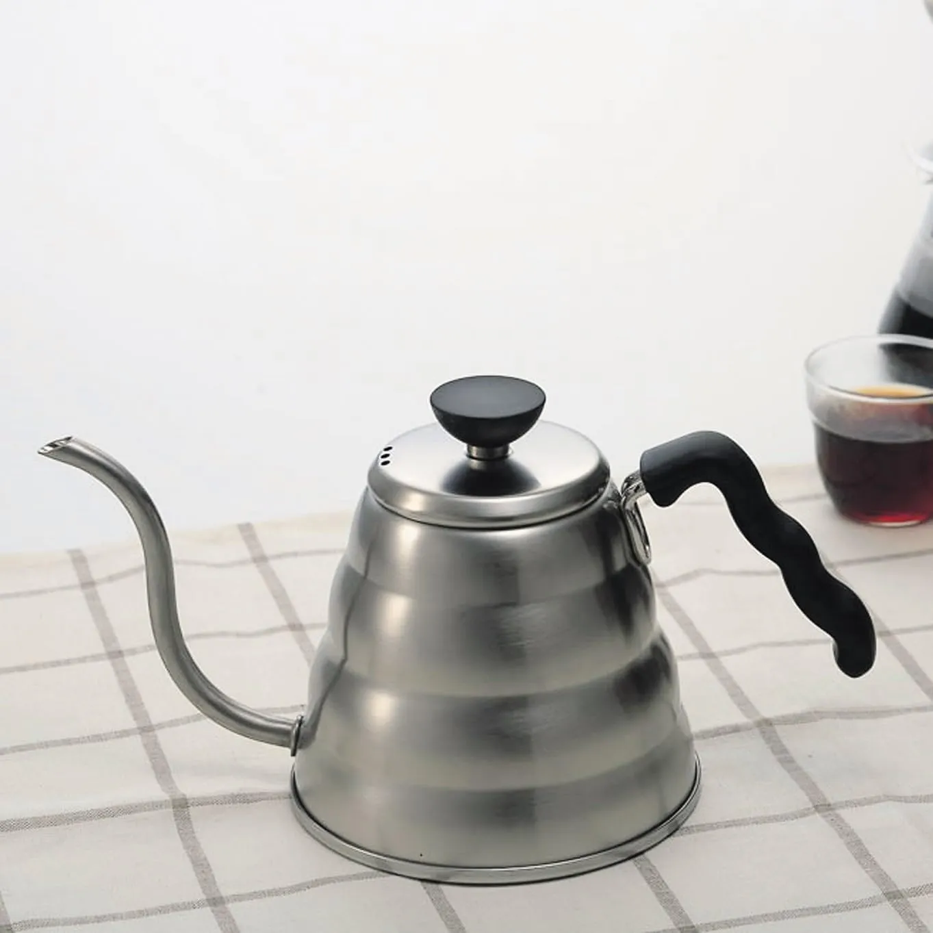 Hario V60 "Buono" Drip Kettle Stovetop Gooseneck Coffee Kettle 1.2L, Stainless Steel, Silver