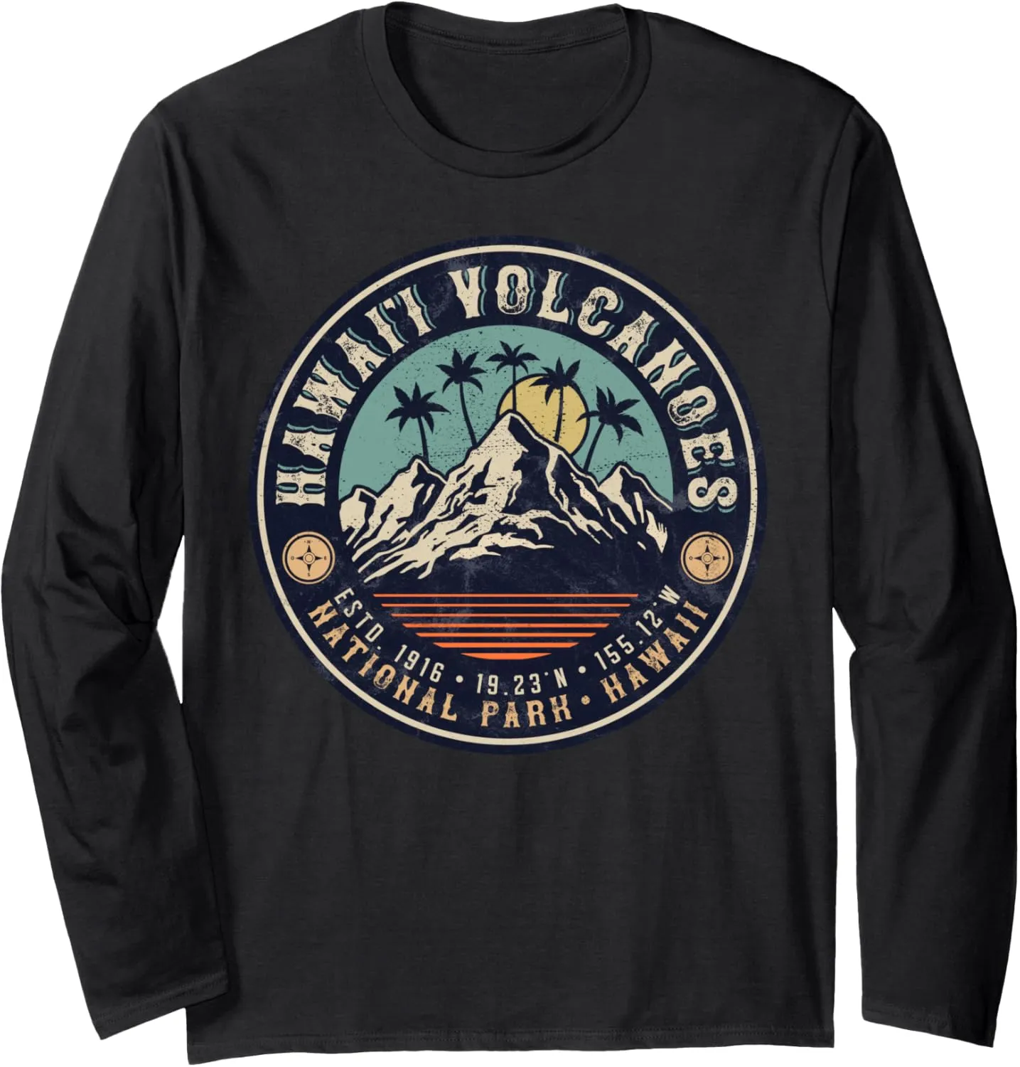 Hawaii Volcanoes National Park Islands Vintage Long Sleeve T-Shirt