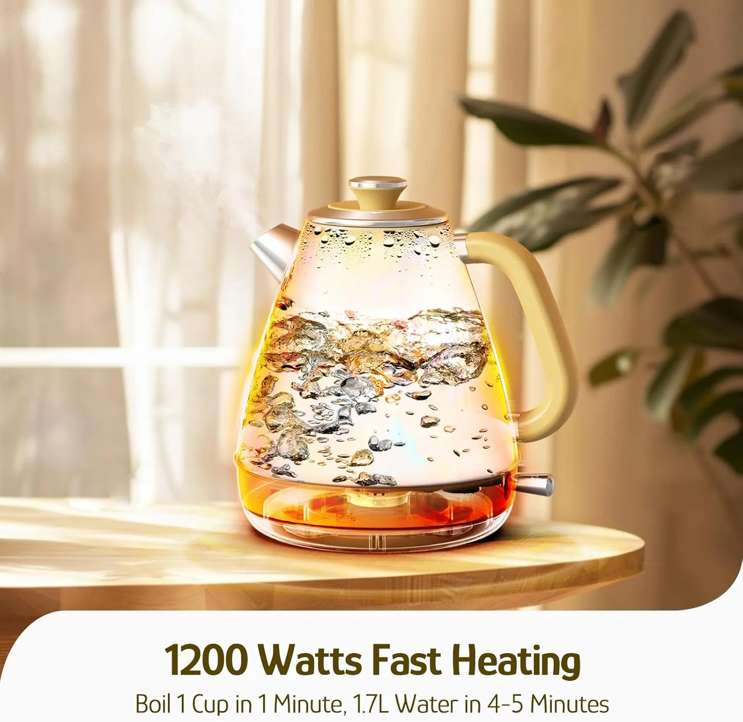 Hazel Quinn Retro Electric Kettle - 1.7 Liters / 57.5 Ounces Tea Kettle with Thermometer, All Stainless Steel, 1200 Watts Fast Boiling, BPA-free, Cordless, Automatic Shut Off - Dragon Dance