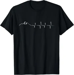 Heartbeat Mountain Hiking | Nature Trekking Funny Hiking T-Shirt