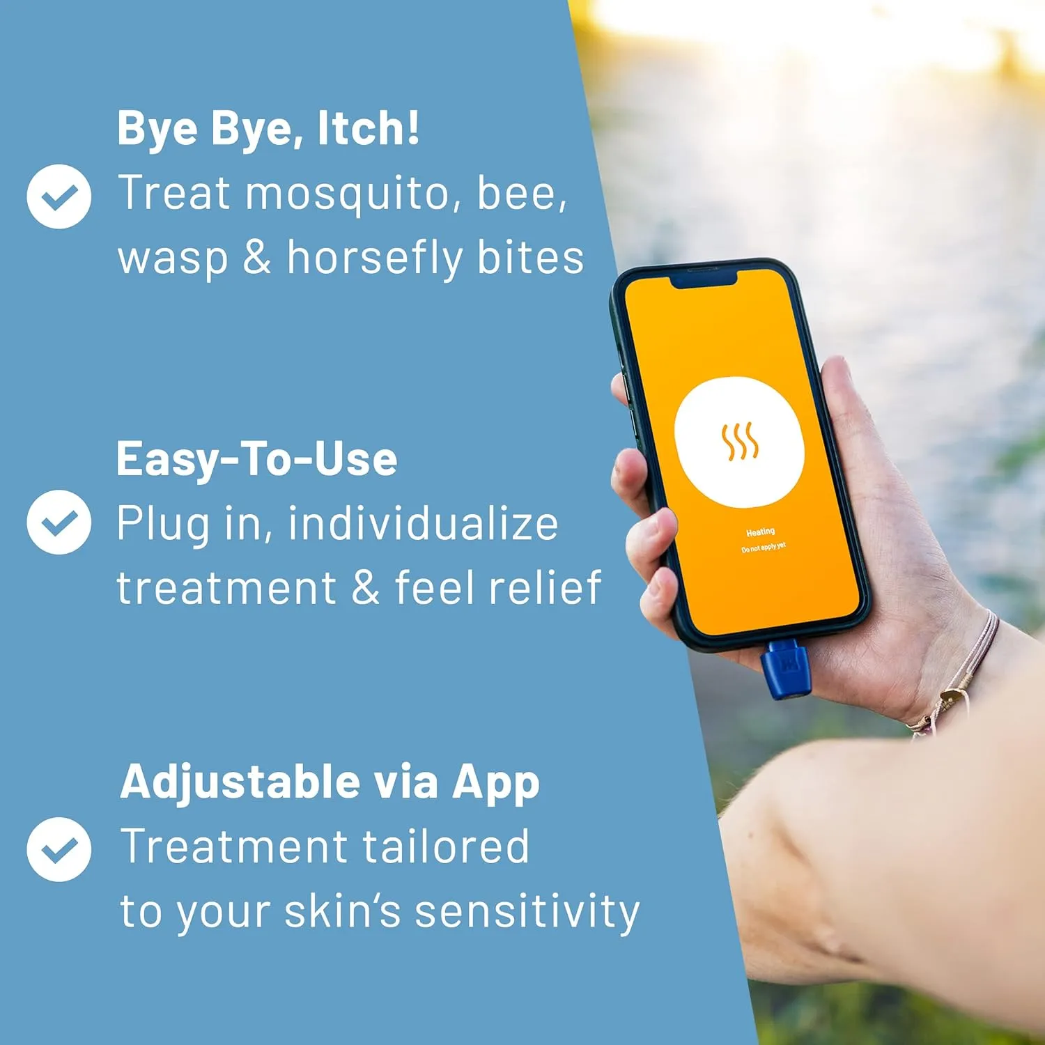 heat it - Smartphone-Powered Insect Bite Healer - Chemical-Free Relief from Itching & Pain just with Concentrated Heat - for Android with USB-C (not for iPhone 15/16)