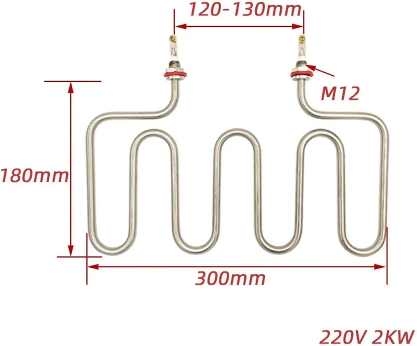 Heating Resistance 220v Electric Heating Element Stainless Steel M12 Thread Water Heater for Electric Kettle 1.5KW/2KW Cheerfully(1.5KW)