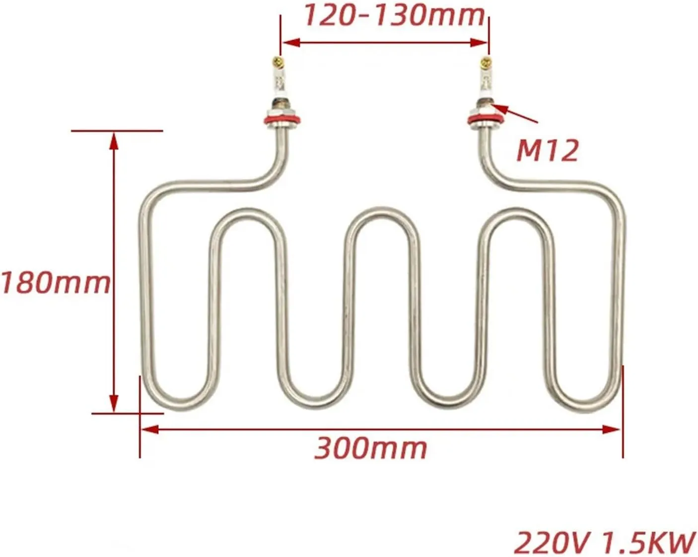 Heating Resistance 220v Electric Heating Element Stainless Steel M12 Thread Water Heater for Electric Kettle 1.5KW/2KW Cheerfully(1.5KW)