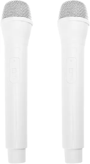 Hemoton 2 Pack Microphone Prop Play Artificial Plastic Mics Toy Fake Microphone Simulate Speech Practice Plastic Microphone for Christmas Karaoke Fun Stage Costume Prop Birthday Party, White,9x 2 Inch