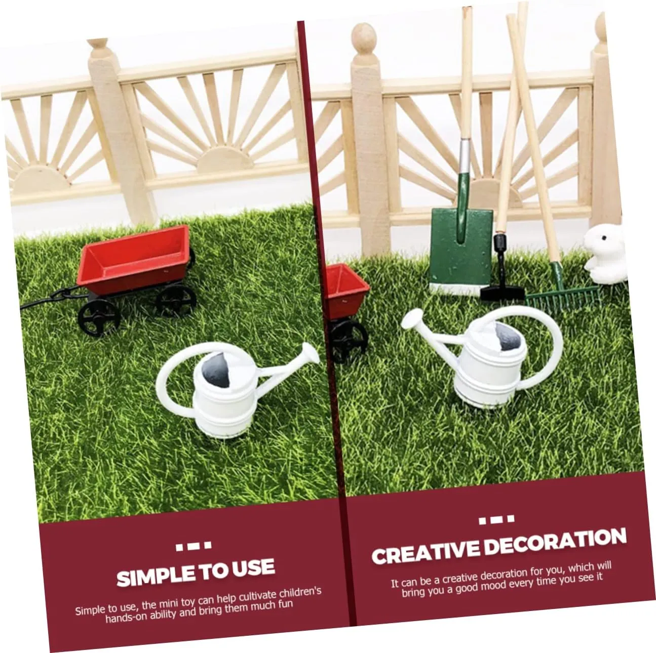 HEMOTON 4 Sets Mini Gardening Tool for Dollhouse Decor Micro Garden Accessories for Imagination and Creative Play Enhance Mini House Fairy Garden Scenes