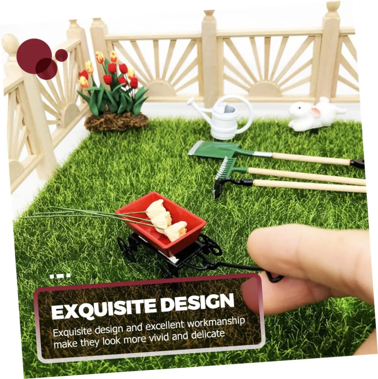 HEMOTON 4 Sets Mini Gardening Tool for Dollhouse Decor Micro Garden Accessories for Imagination and Creative Play Enhance Mini House Fairy Garden Scenes