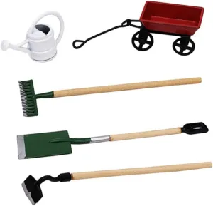 HEMOTON 4 Sets Mini Gardening Tool for Dollhouse Decor Micro Garden Accessories for Imagination and Creative Play Enhance Mini House Fairy Garden Scenes