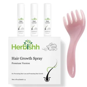 Herbishh Hair Serum Trio: Vegan, Lightweight Formula for Hair Thickening on All Hair Types | Convenient Application | Unscented | Infused with Ginger, Argan, Jojoba & Apricot Oils