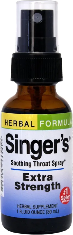 Herbs Etc. Singer's Saving Grace Extra Strength - Herbal Remedy Spray Aids Throat Comfort & Health - Soothing Hydrating Throat Support - Throat Relief Spray with Licorice - 1 fl oz (75 Servings)